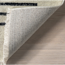 Beige Block Striped Rug