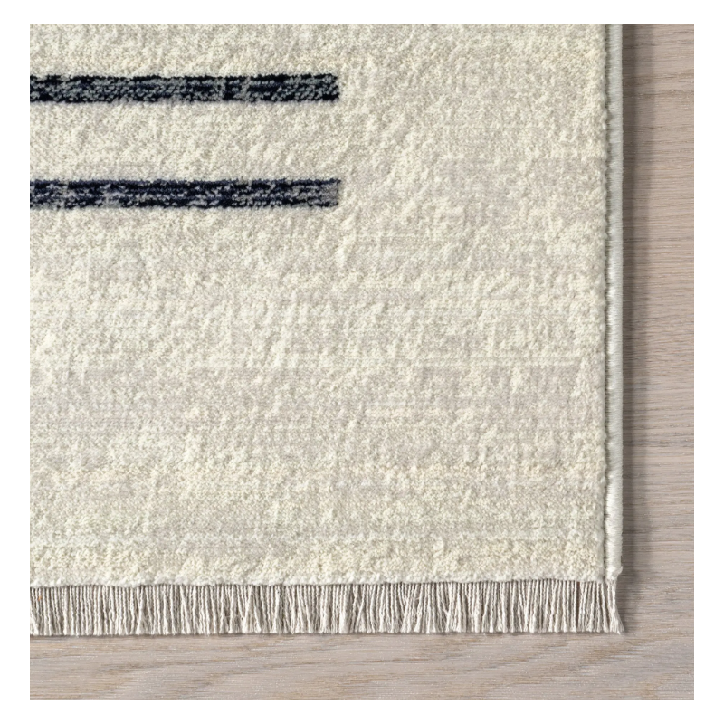 Beige Block Striped Rug