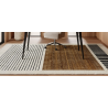 Beige Block Striped Rug