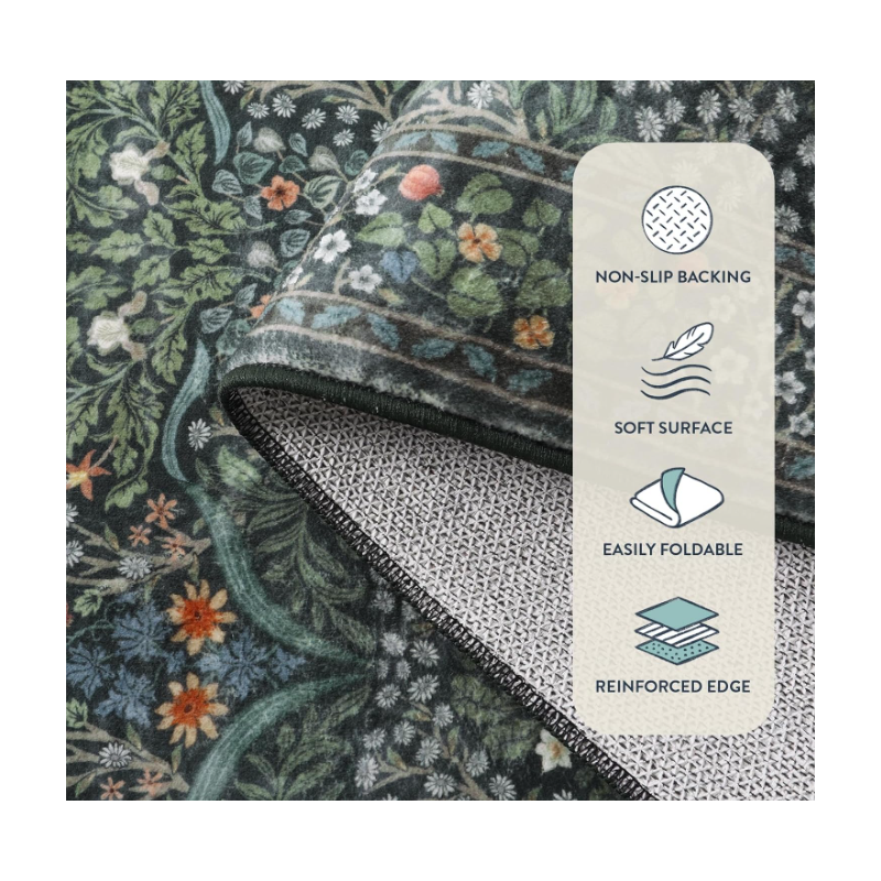 Dark Green Grden Area Rugs