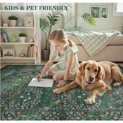 Dark Green Grden Area Rugs