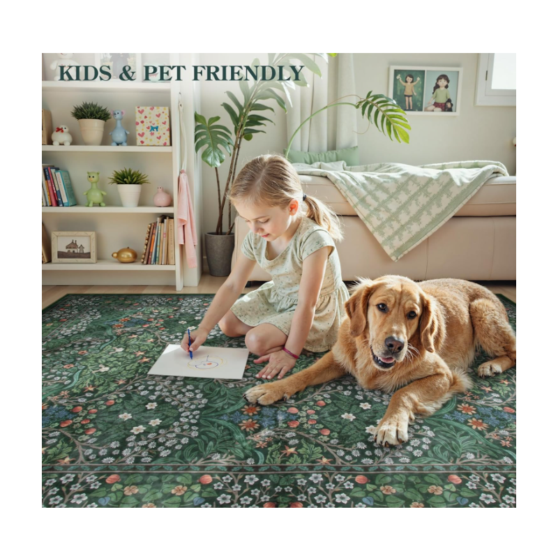 Dark Green Grden Area Rugs