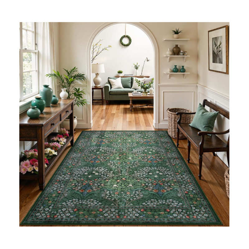 Dark Green Grden Area Rugs