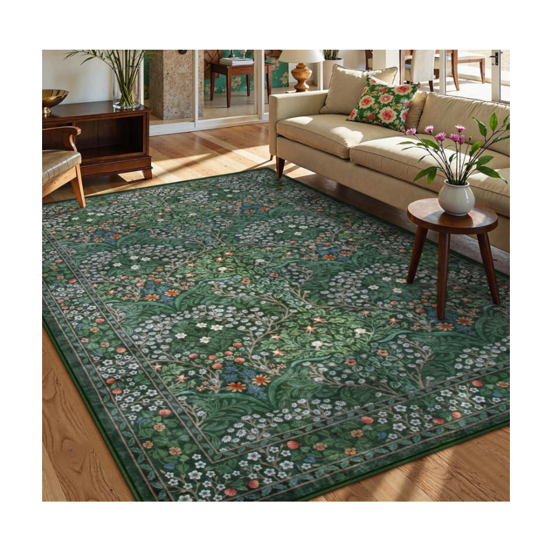 Dark Green Grden Area Rugs