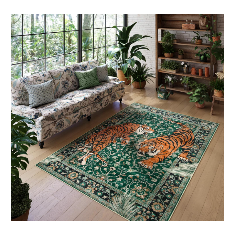 Tiger Faux Wool Area Rug