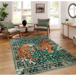 Tiger Faux Wool Area Rug