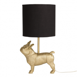 Gold Metal French Bulldog Desk Lamp