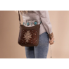 TW Pattern Tooled Collection Crossbody Bag - Brown