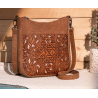 TW Pattern Tooled Collection Crossbody Bag - Coffee