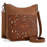TW Pattern Tooled Collection Crossbody Bag - Coffee