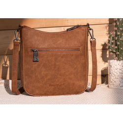 TW Pattern Tooled Collection Crossbody Bag - Coffee