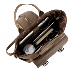 Cow Print Tote/Shoulder Bag Convertible Backpack - Khaki