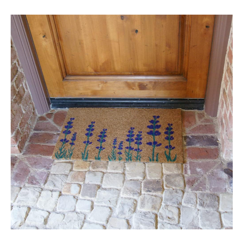 Purple English Lavender Flower Doormat