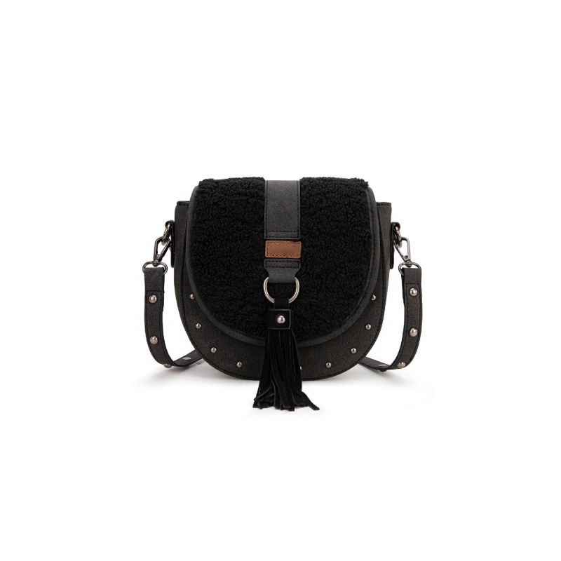 Saddle Bag Crossbody -Black