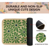 Spring Green Floral Decorative Doormat, Seasonal Summer Low-Profile Switch Rug Door Mat Floor Mat for Indoor Outdoor
