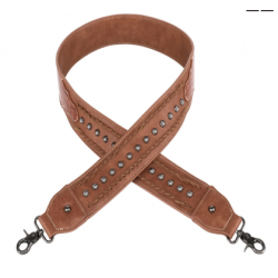 TB Western Guitar Style Croc Print Crossbody Strap - Brown