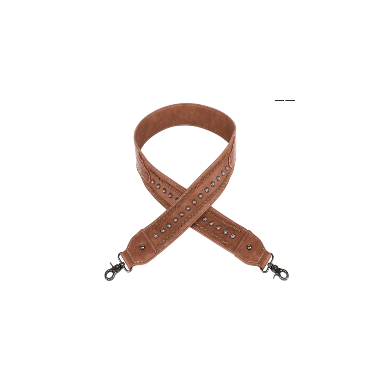 TB Western Guitar Style Croc Print Crossbody Strap - Brown TB Western Guitar Style Croc Print Crossbody Strap - Brown