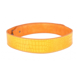 TB Western Guitar Style Croc Print Crossbody Strap - Yellow