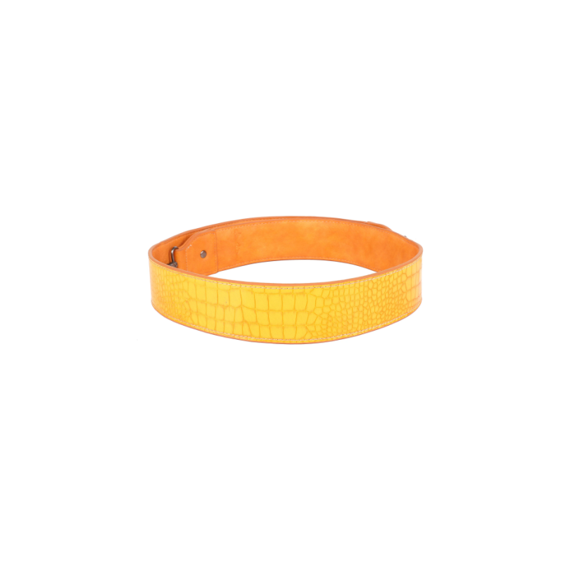 TB Western Guitar Style Croc Print Crossbody Strap - Yellow