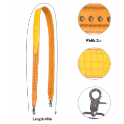 TB Western Guitar Style Croc Print Crossbody Strap - Yellow