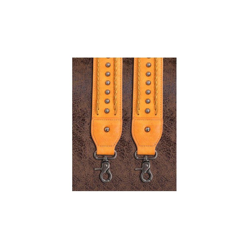 TB Western Guitar Style Croc Print Crossbody Strap - Yellow