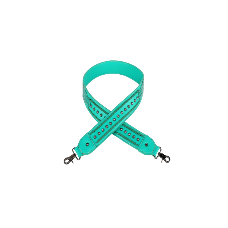 TB Western Guitar Style Croc Print Crossbody Strap - Light Green TB Western Guitar Style Croc Print Crossbody Strap - Light Green