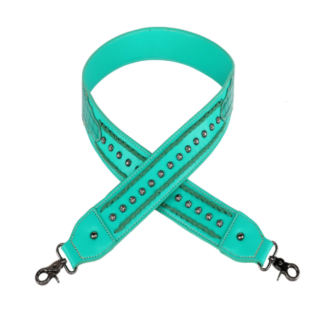 TB Western Guitar Style Croc Print Crossbody Strap - Light Green