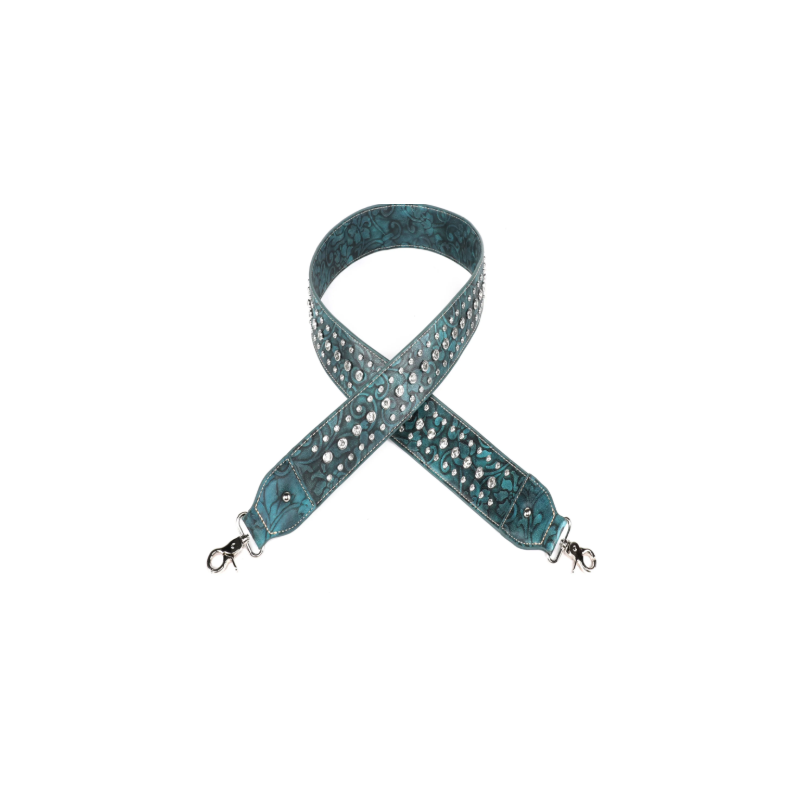 TB's Western Bling Bling Guitar Style Crossbody Strap - Dark Green