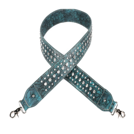 TB's Western Bling Bling Guitar Style Crossbody Strap - Dark Green