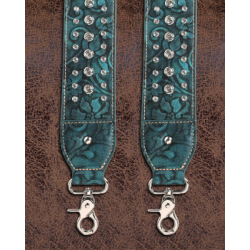 TB's Western Bling Bling Guitar Style Crossbody Strap - Dark Green