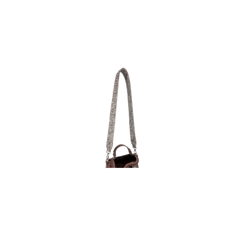 TB's Western Bling Bling Guitar Style Crossbody Strap - Light Grey