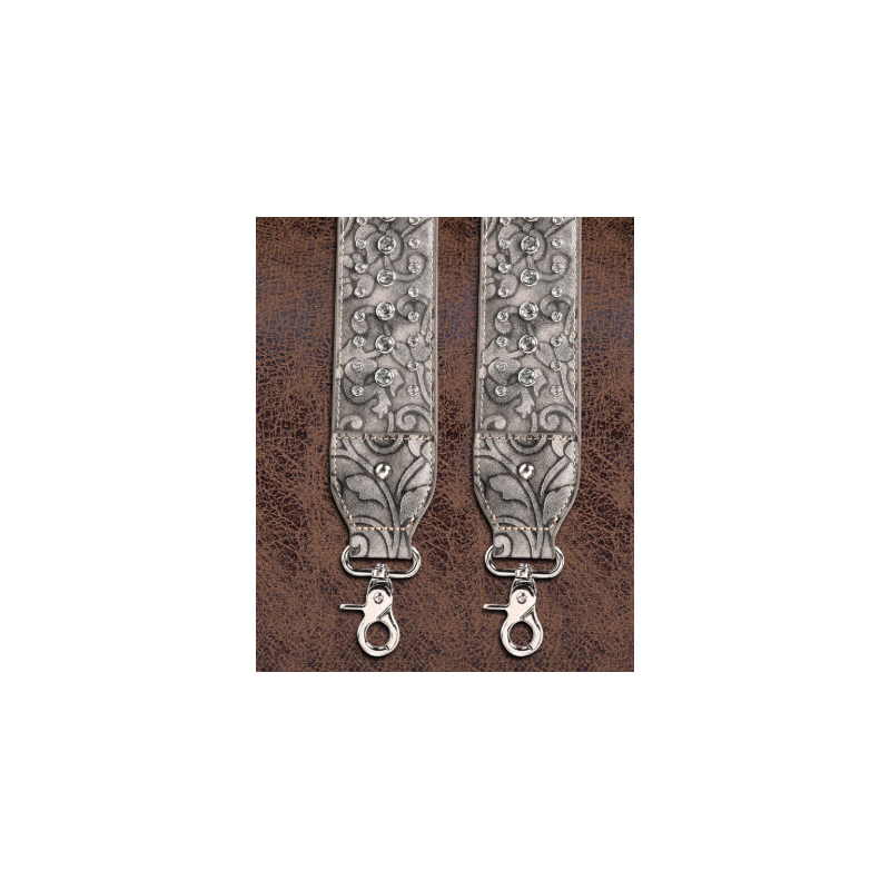 TB's Western Bling Bling Guitar Style Crossbody Strap - Light Grey