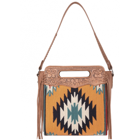 TW Pattern Tooled Collection Crossbody Bag - Brown 的副本 的副本 的副本 的副本 的副本 的副本 的副本