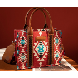 TW CollectionSmall Tote/Crossbody and Card Case Set 2Pc- Burgundy -Red