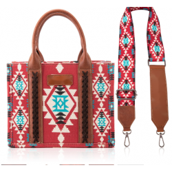 TW CollectionSmall Tote/Crossbody and Card Case Set 2Pc- Burgundy -Red