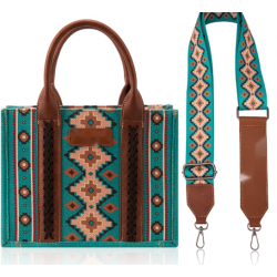 TW CollectionSmall Tote/Crossbody and Card Case Set 2Pc- Burgundy - Turquoise