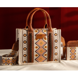 TW CollectionSmall Tote/Crossbody and Card Case Set 2Pc- Burgundy - Yellow