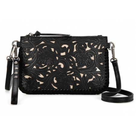 TW Pattern Tooled Collection Crossbody Bag - Brown 的副本 的副本 的副本 的副本 的副本 的副本