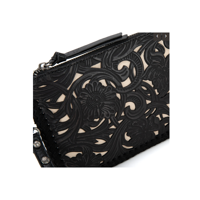 TW Pattern Tooled Collection Crossbody Bag - Brown 的副本 的副本 的副本 的副本 的副本 的副本