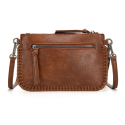 TW Collection - Leather Floral Tooled Collection Clutch - Brown