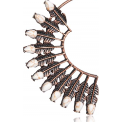 Rustic Couture's Feather White Turquoise Ear Cuff