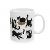 Cute Black Cat Coffee Mug 11oz Funny Tuxedo Kitty Ceramic Tea Cup Gift