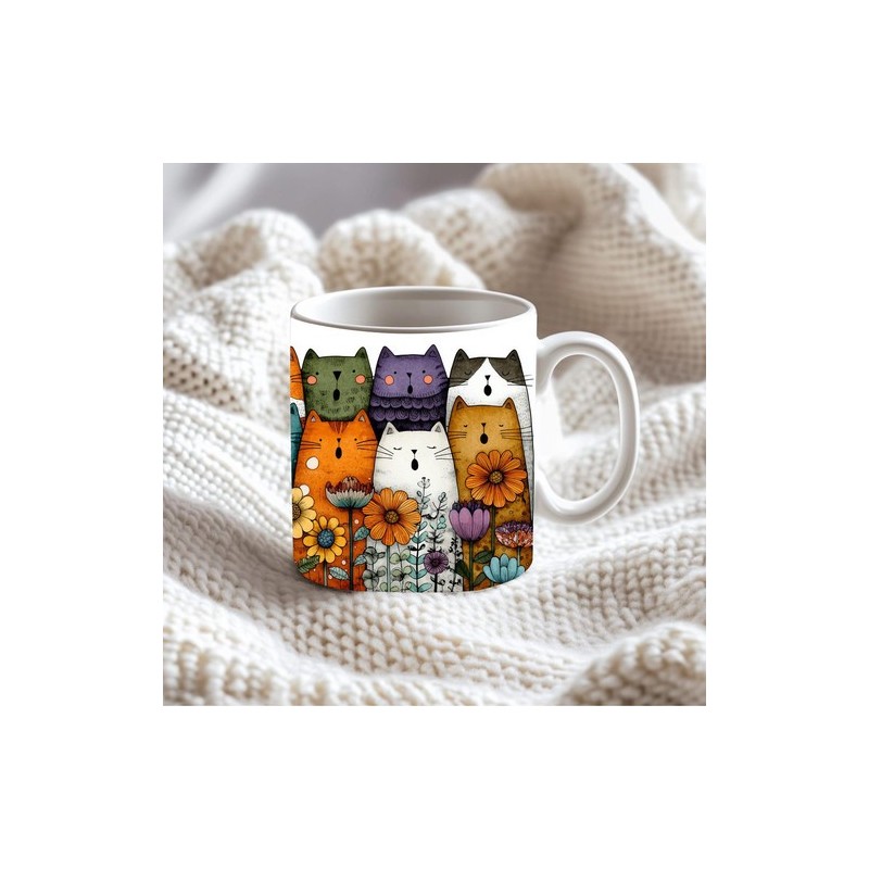 Funny Cat Mug Colorful Cats 11oz Cute Coffee Cup Gift for Cat Lovers Funny Cat Mug Colorful Cats 11oz Cute Coffee Cup Gift for Cat Lovers