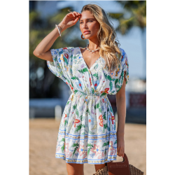 Vibrant Vibes Floral Cover-Up Mini Dress