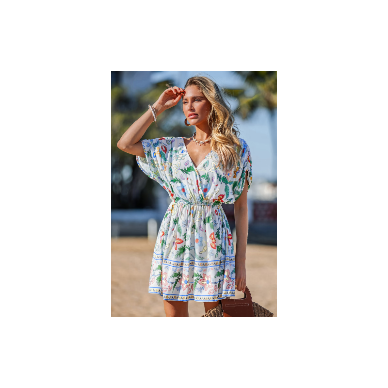 Vibrant Vibes Floral Cover-Up Mini Dress Vibrant Vibes Floral Cover-Up Mini Dress