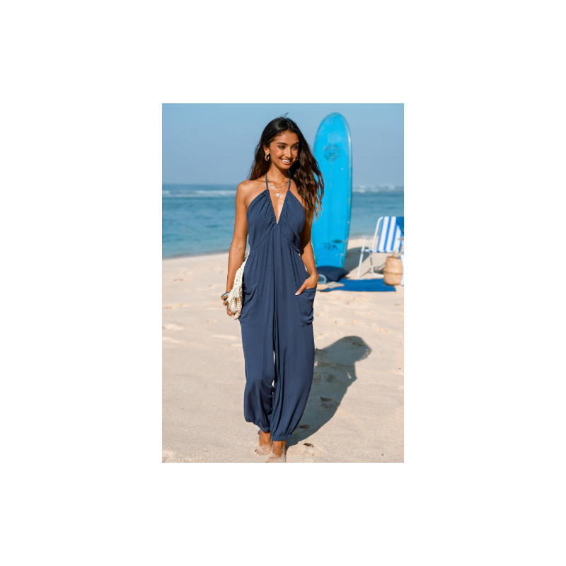 Plunge Halter Jogger Jumpsuit Plunge Halter Jogger Jumpsuit