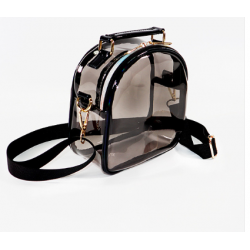 Laser Transparent Sling Bag, Mini PVC Crossbody Shoulder Backpack, with PU Leather Handle, for Women Girls