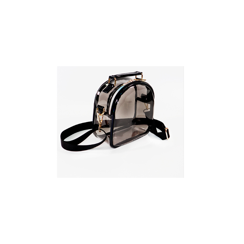 Laser Transparent Sling Bag, Mini PVC Crossbody Shoulder Backpack, with PU Leather Handle, for Women Girls Laser Transparent Sling Bag, Mini PVC Crossbody Shoulder Backpack, with PU Leather Handle, for Women Girls