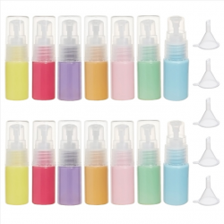 10ml Macaron Color Pump Bottle Refillable Plastic Cosmetic Bottle with Hoppers for Lotion, Emulsion and Essential Oils