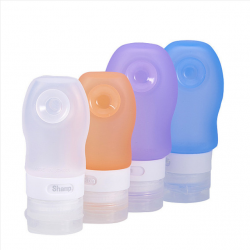 Creative Portable Silicone Travel Points Bottle Sets, with Sucker, for Shower, Shampoo, Cosmetic, Emulsion Storage